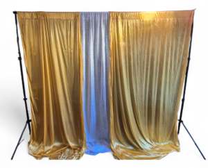 fond photobooth or et blanc