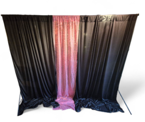 fond photobooth noir et rose